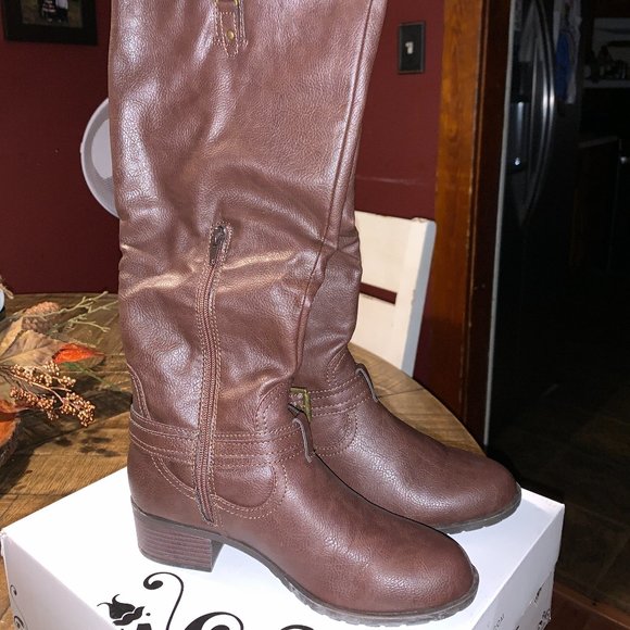Rampage Idera Mid Brown Riding Boots *WOMENS 8M* **LIGHTLY USED** - Picture 1 of 3